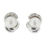 orecchini oro bianco con perla