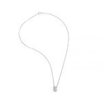 Collana in oro bianco con ciondolo a goccia e diamante