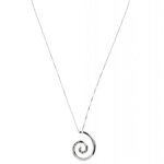 Collana oro bianco con spirale e diamanti