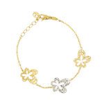 bracciale oro con fiori traforati chiuso zoom