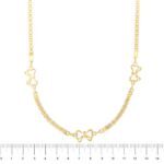 collana oro giallo con fiocchi foto paragone righello per misura gioiello grandezza in cm