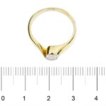 anello solitario oro giallo con diamante foto paragone righello per misura gioiello in cm
