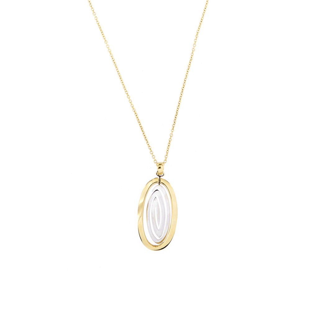 Necklace with oval shaped pendant
