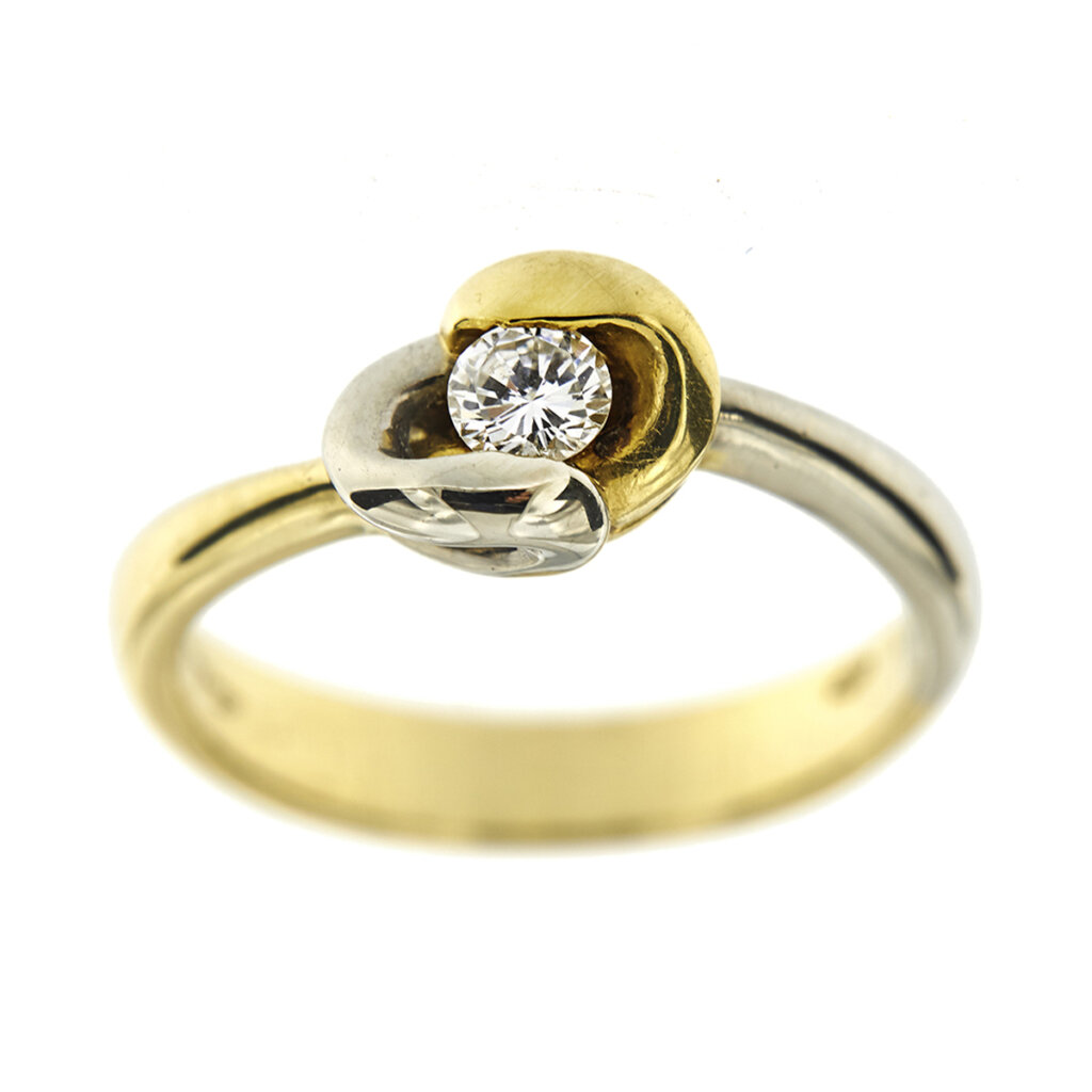 Two golds solitaire ring