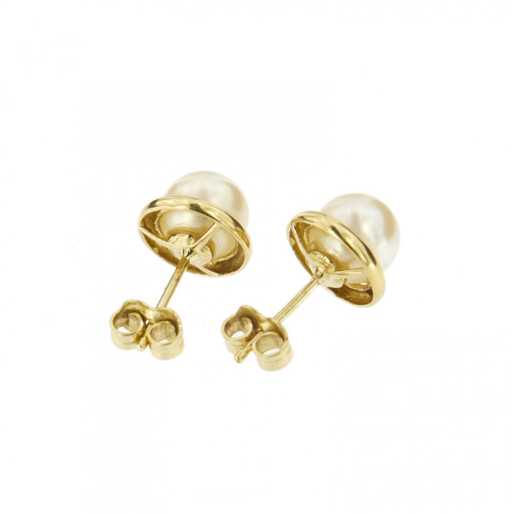 orecchini loro oro giallo con perla
