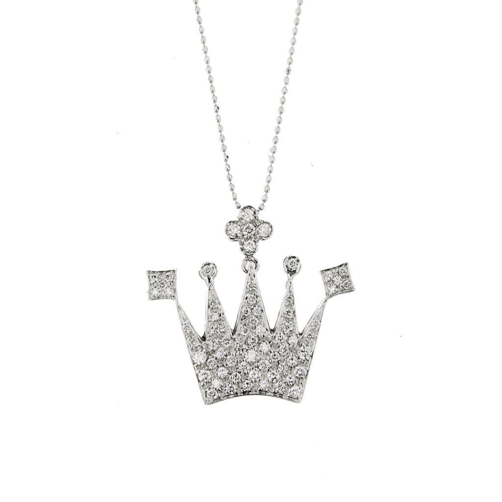 Necklace with crown shaped pendant