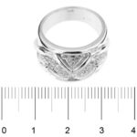 anello a fascia in oro bianco con diamanti foto paragone righello per misura gioiello in cm