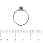 anello oro bianco solitario con diamante foto paragone righello per misura gioiello grandezza in cm