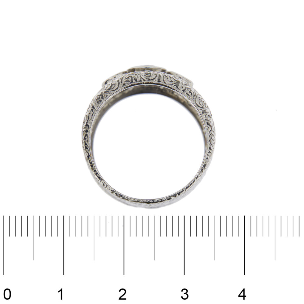anello fascia zaffiro e diamanti