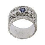 anello fascia zaffiro e diamanti