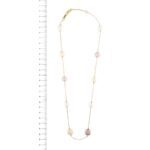 collana con perle in oro giallo foto paragone righello per misura lunghezza in cm