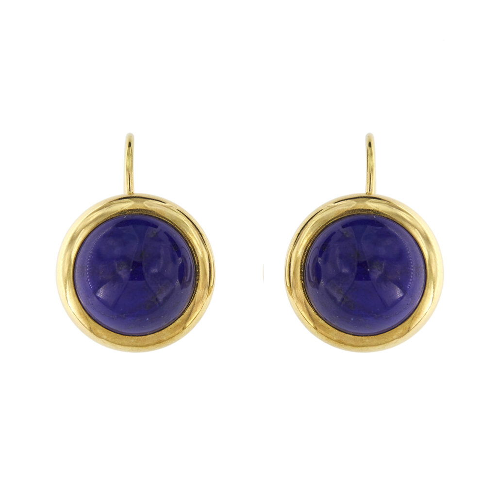 Leverback earrings with lapis lazuli