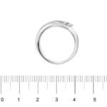 anello contrarie serpente in oro bianco con diamanti foto paragone righello per misura gioiello in cm