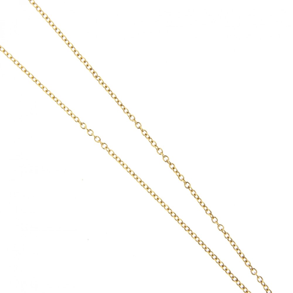 collana oro giallo con pendente con rubini e diamanti maglia