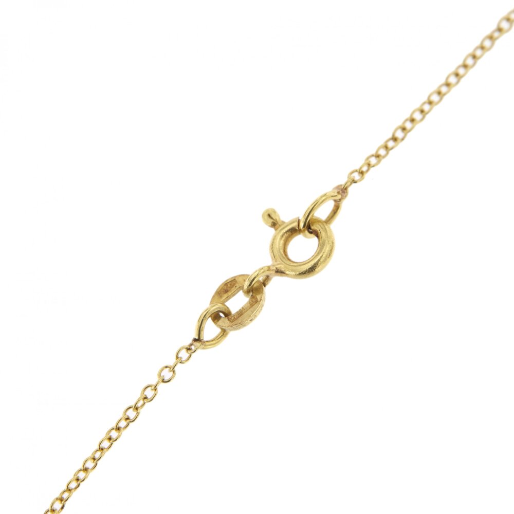 collana oro giallo con pendente con rubini e diamanti chiusura 2