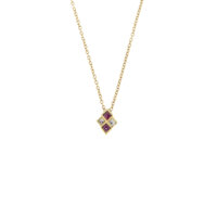 collana oro giallo con pendente con rubini e diamanti 5