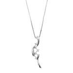 Zoom collana maglia veneziana con ciondolo con diamanti