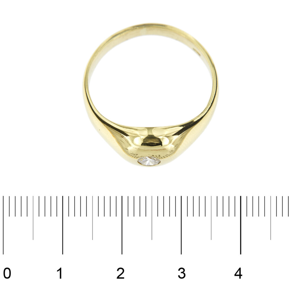 anello uomo oro giallo con diamanti righello