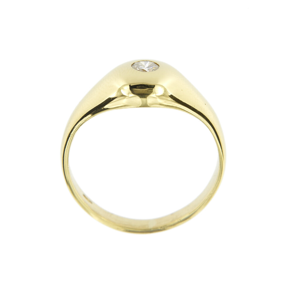 anello uomo oro giallo con diamanti 10