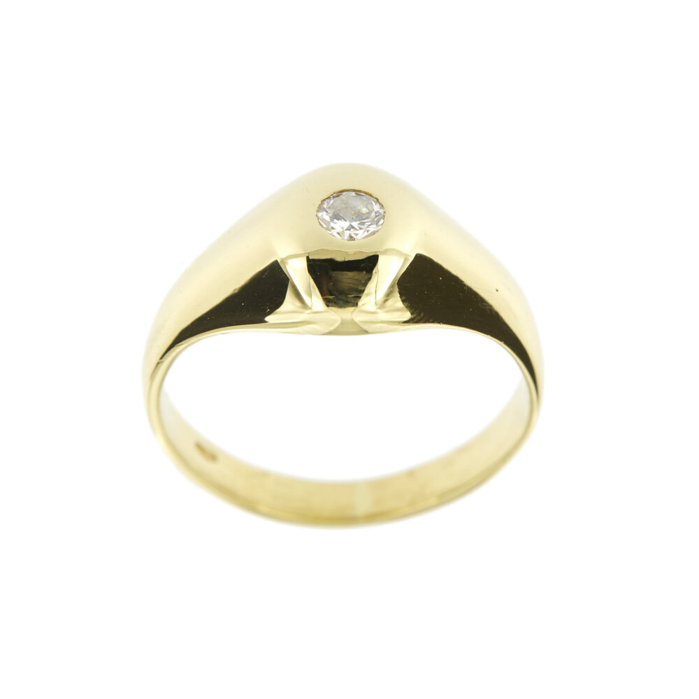 anello uomo oro giallo con diamanti 9