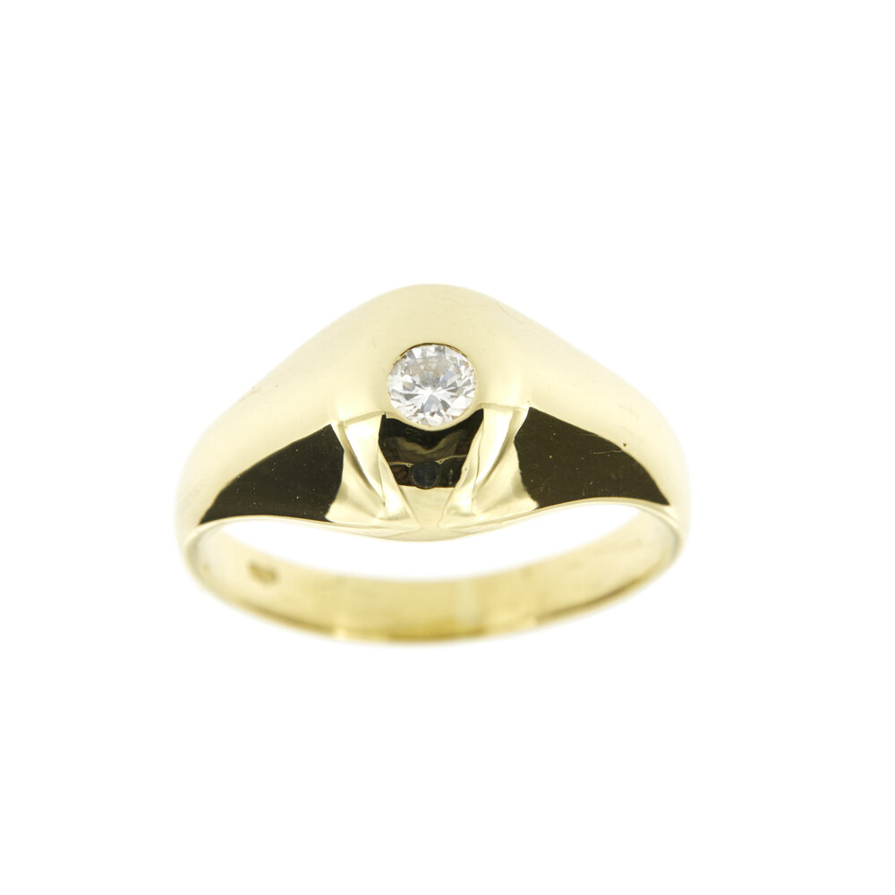 anello uomo oro giallo con diamanti 8