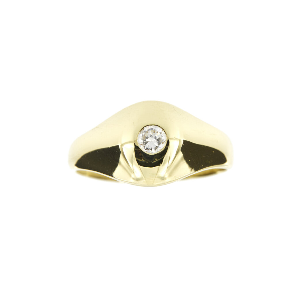 anello uomo oro giallo con diamanti 7