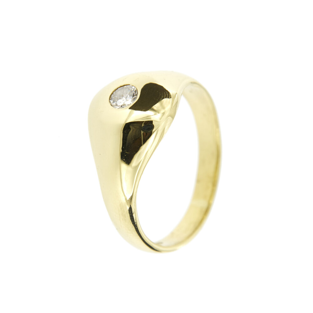 anello uomo oro giallo con diamanti 6