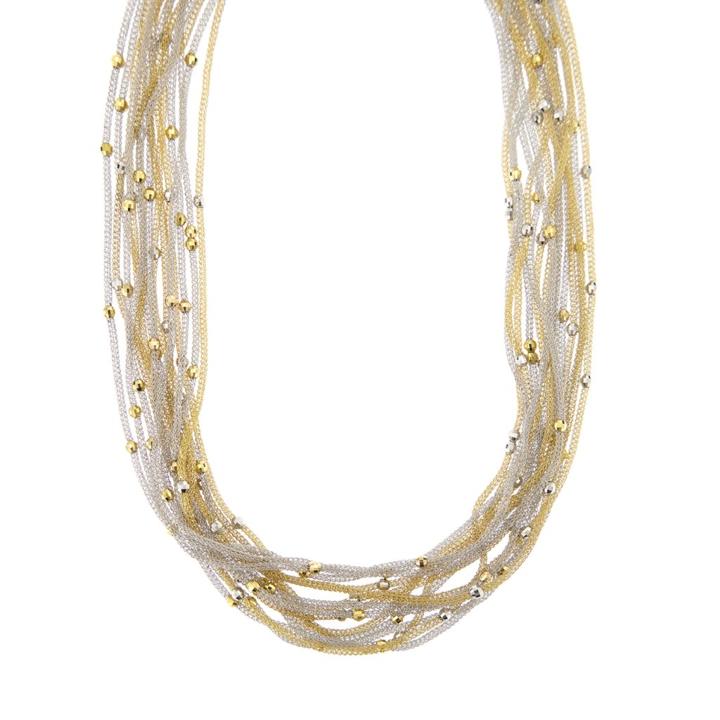 Multi-strand necklace 2 golds