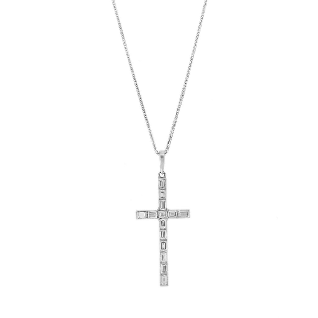 Cross pendant necklace with diamonds