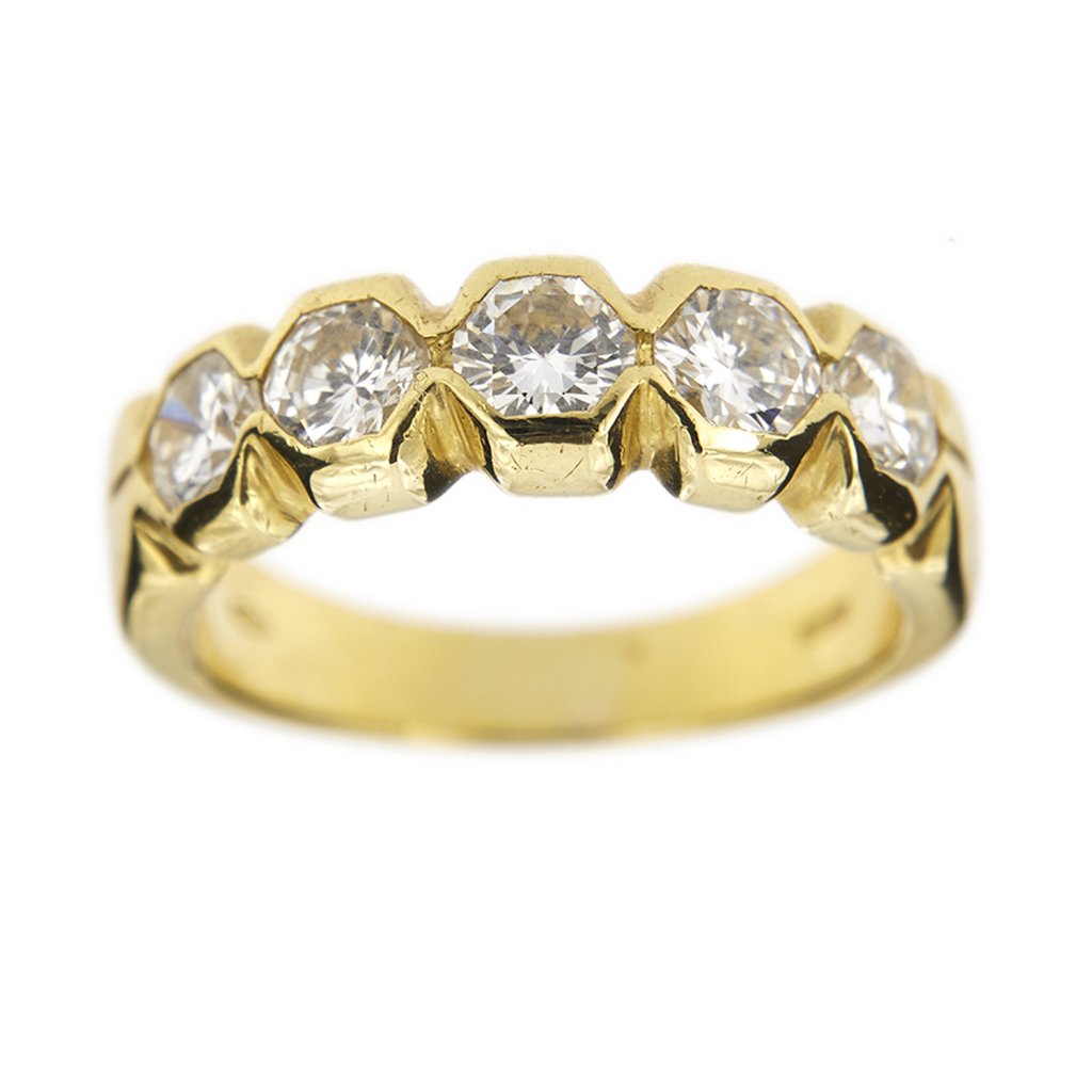 Riviere ring with diamonds 1.00 ct