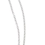 zoom dettaglio maglia di collana oro bianco con ciondolo con diamanti e turchesi