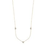 Collana due ori maglia rolo con tre stelle bombate