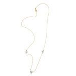 Collana due ori maglia rolo con tre stelle bombate 2