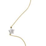 Collana due ori maglia rolo con tre stelle bombate zoom stella