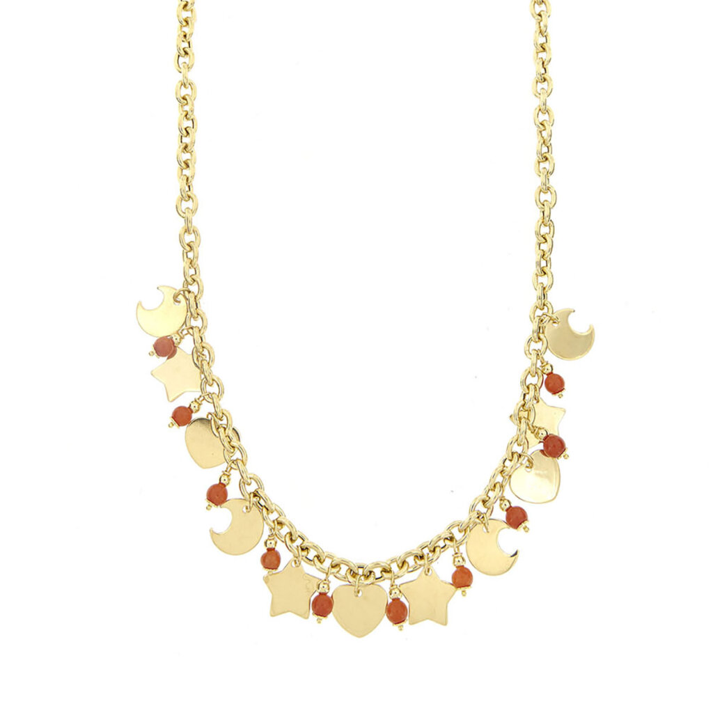 Charms and coral necklace
