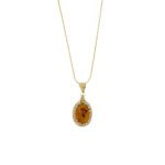 collana oro giallo con ciondolo ambra 2