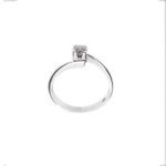 Anello solitario oro bianco con diamante 2