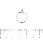 Anello solitario oro bianco con diamante righello grandezza cm gioiello