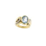Anello oro giallo con diamanti e topazio3