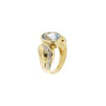 Anello oro giallo con diamanti e topazio4
