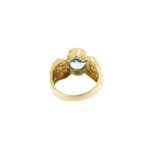 Anello oro giallo con diamanti e topazio retro