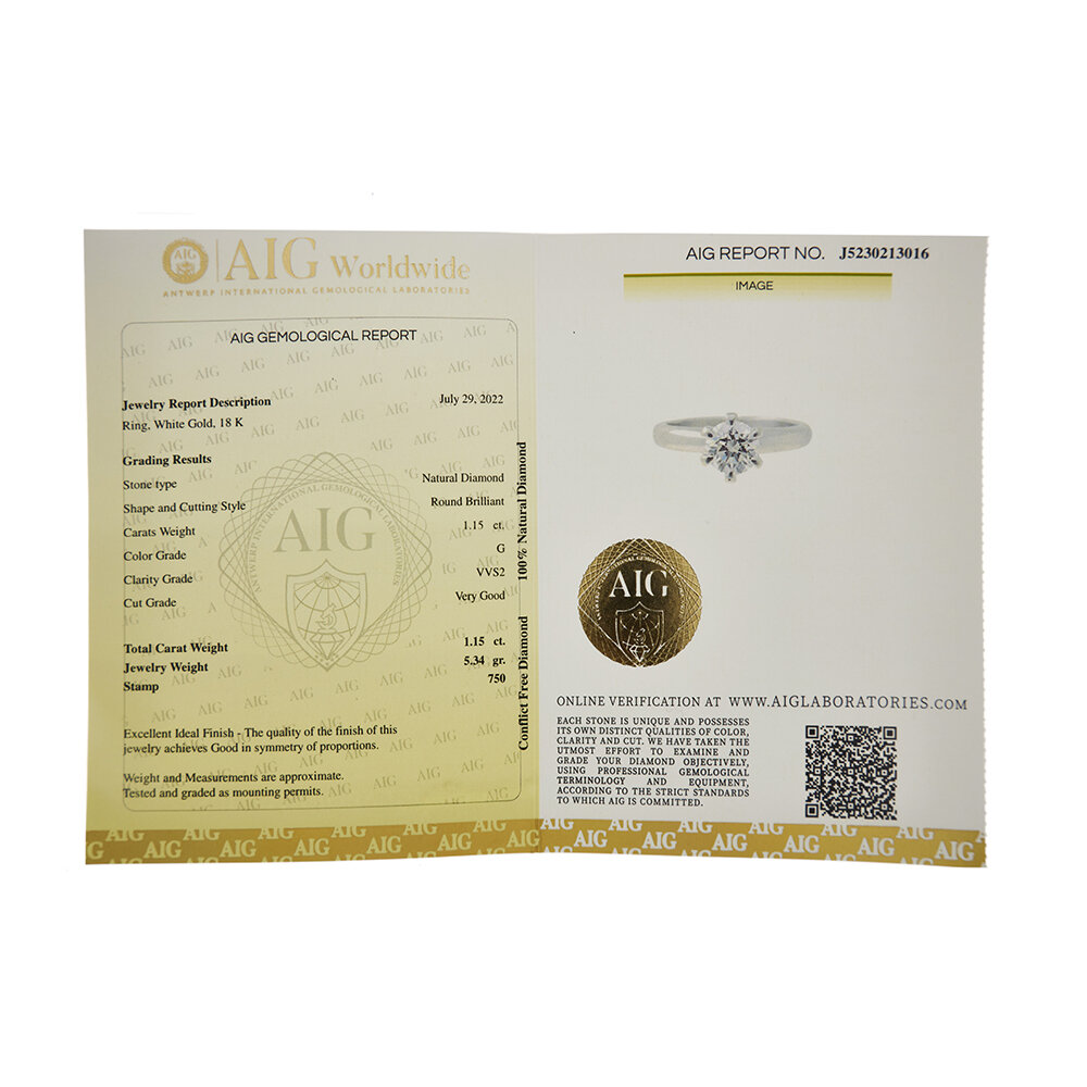 Certificato anello con diamante 2