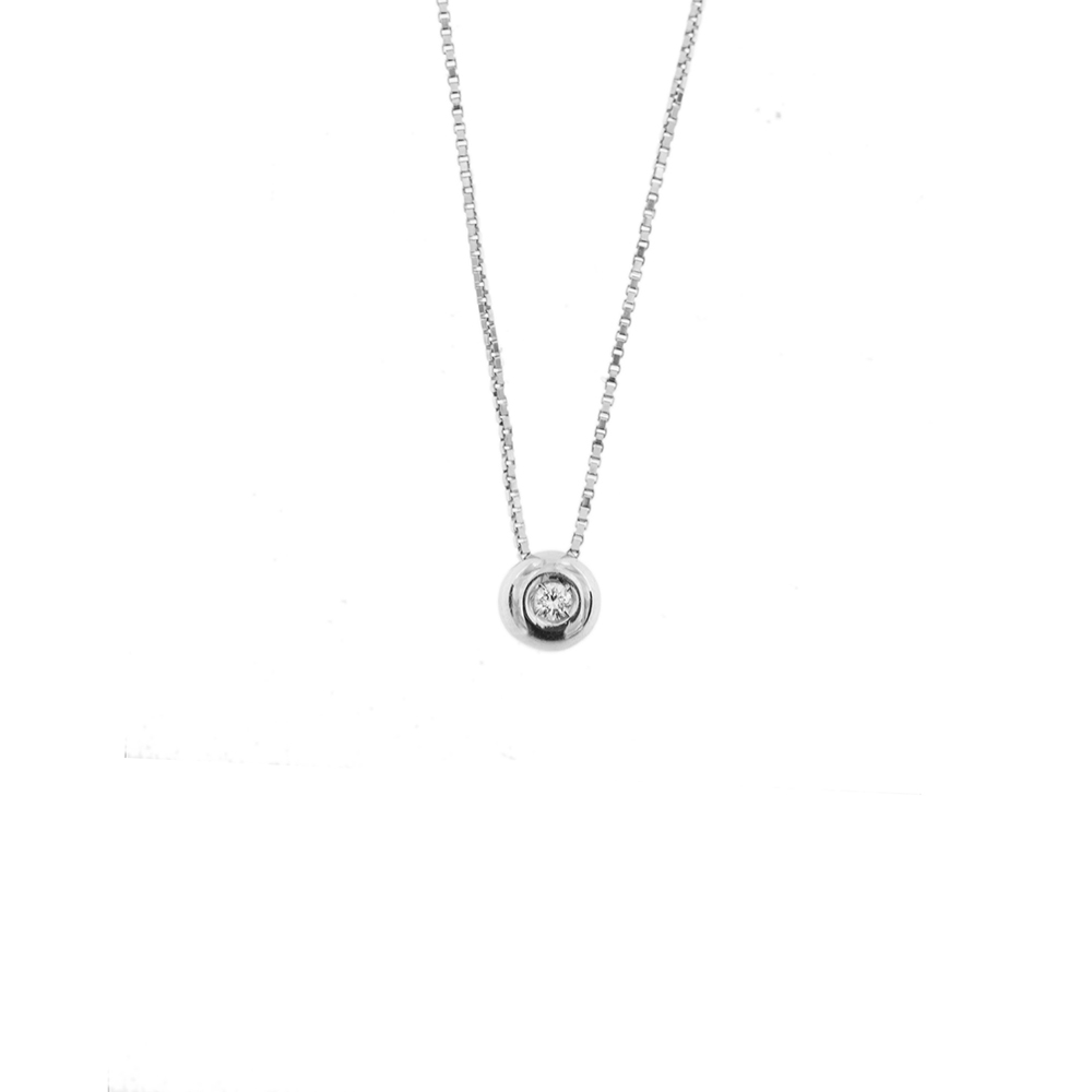Point light necklace with 0.05 ct diamond
