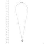 Collana oro bianco con ciondolo stella con diamanti foto paragone righello per misura gioiello lunghezza in cm