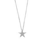 Collana oro bianco con ciondolo stella con diamanti 2