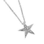 Collana oro bianco con ciondolo stella con diamanti 3