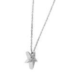 Collana oro bianco con ciondolo stella con diamanti profilo