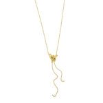Collana oro giallo maglia pallini con farfalla e pendenti