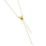 Collana oro giallo maglia pallini con farfalla e pendenti 4