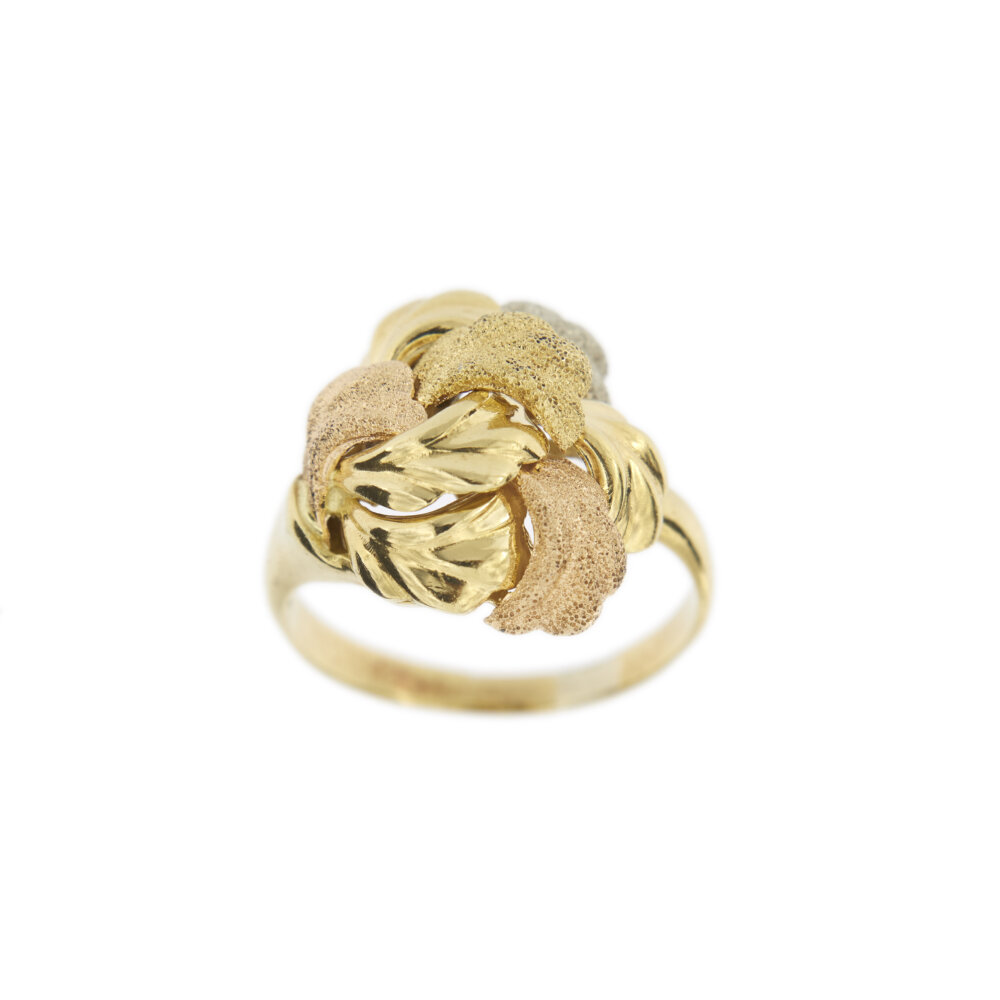 25995_anello-oro giallo-oro rosa-oro bianco-foglie 1a